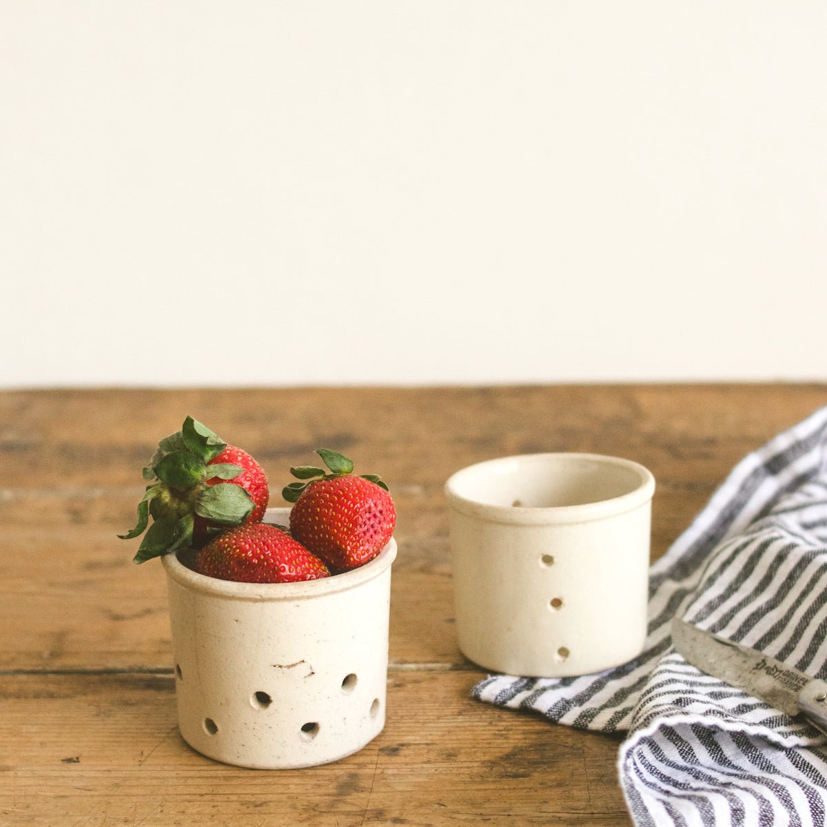 Pair of Stoneware Cheese Pots - elsie green - The French Kitchen