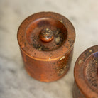Pair of Stoneware Spice Pots with Cast Brass Spoon - elsie green - the french kitchen