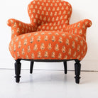 Pair of Vintage Block Print Arm Chairs | Bimala Saffron - elsie green - Furniture