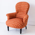Pair of Vintage Block Print Arm Chairs | Bimala Saffron - elsie green - Furniture