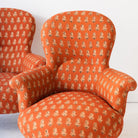 Pair of Vintage Block Print Arm Chairs | Bimala Saffron - elsie green - Furniture