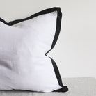 Pair of Washed Linen Euro Shams with Navy Flange - elsie green - Textiles