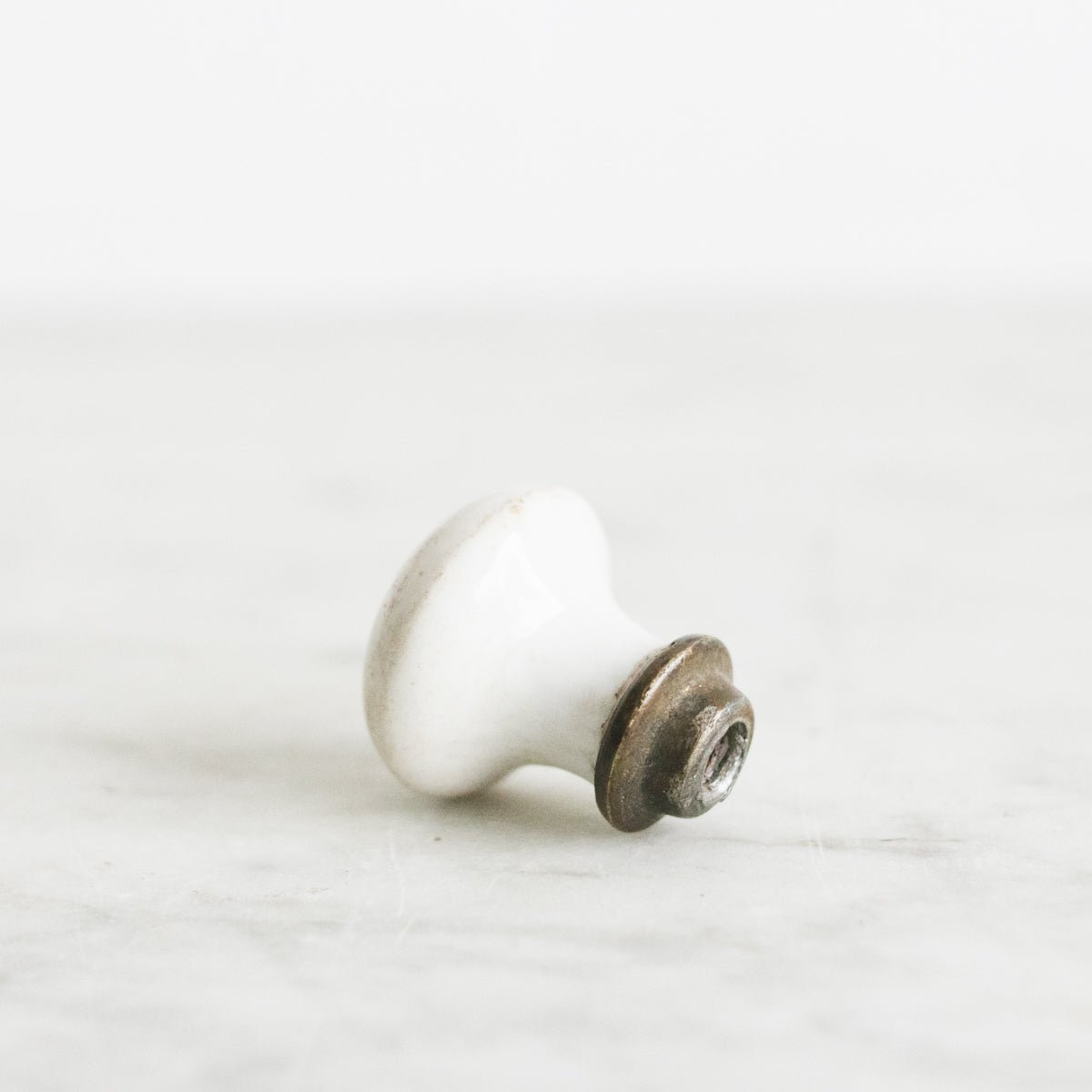 Pair of White Porcelain Cabinet Knobs - elsie green - decor