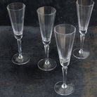 Paneled Crystal Champagne Flute Set Of 4 - elsie green - The French Kitchen
