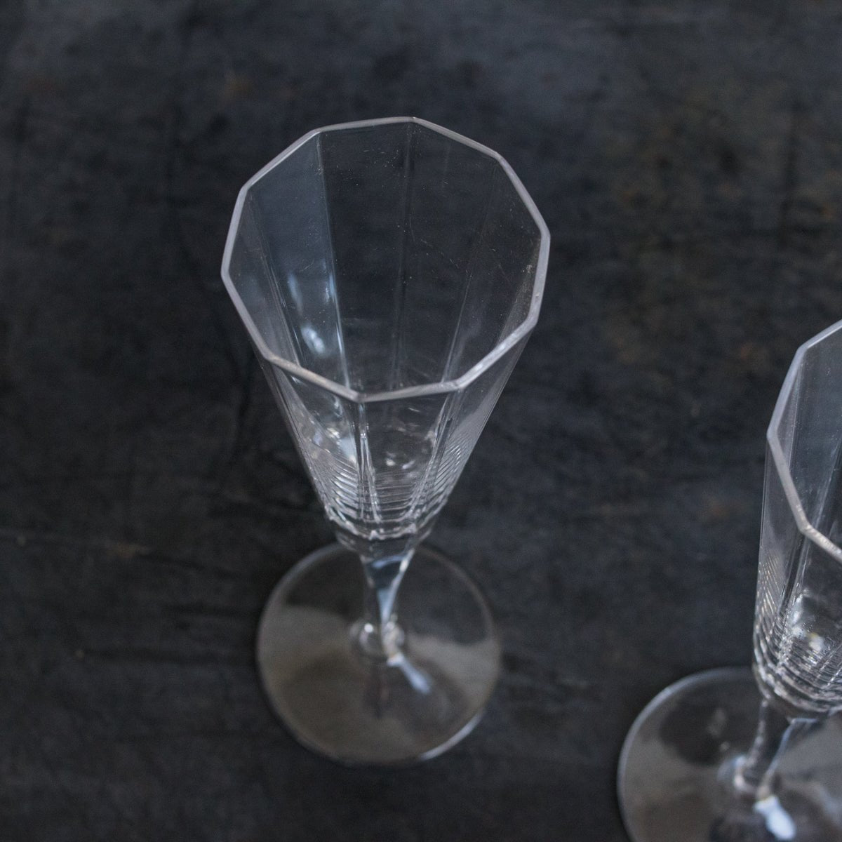 Paneled Crystal Champagne Flute Set Of 4 - elsie green - The French Kitchen
