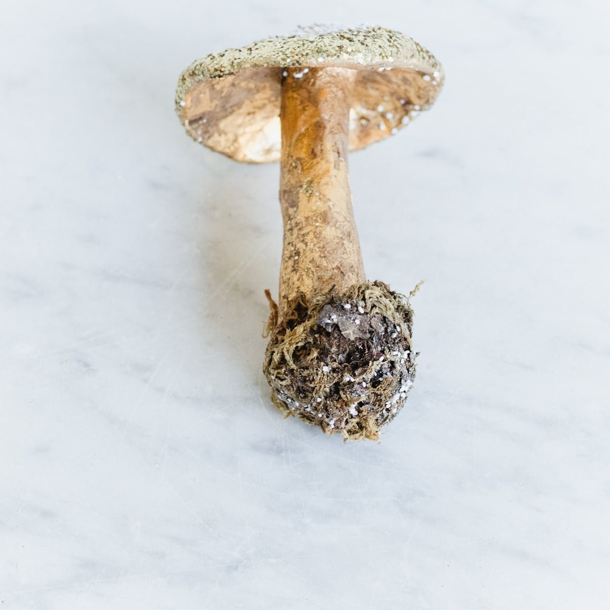 Papier Maché Gold Glitter Mushroom Ornament - elsie green - decor