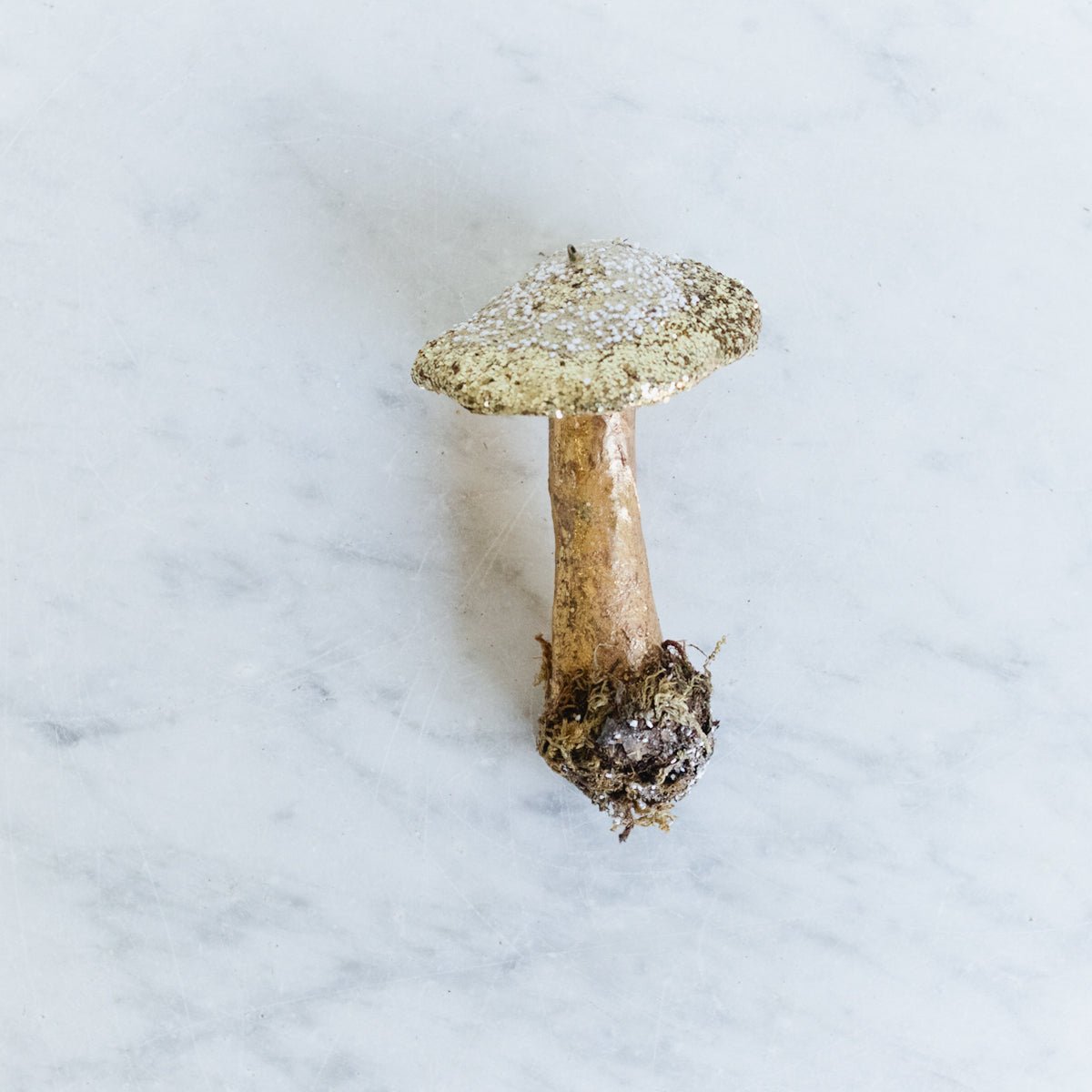 Papier Maché Gold Glitter Mushroom Ornament - elsie green - decor