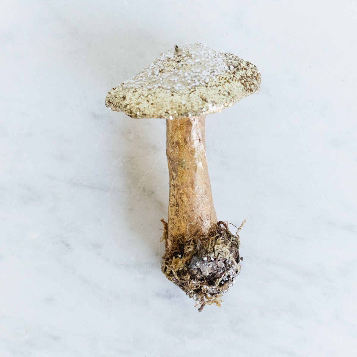 Papier Maché Gold Glitter Mushroom Ornament - elsie green - decor