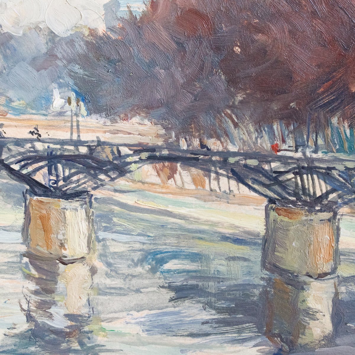 Paris Rive Seine Oil Painting - elsie green - Art