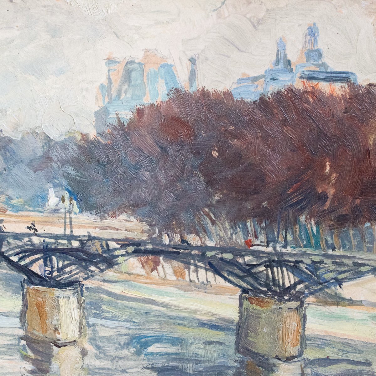 Paris Rive Seine Oil Painting - elsie green - Art