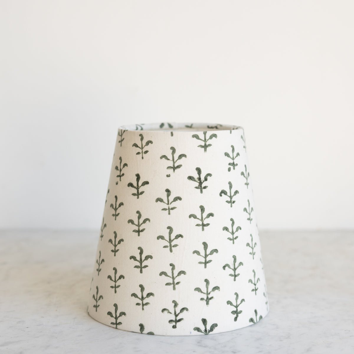 Petite Block Print Lampshade | Fleur Olive - elsie green - decor