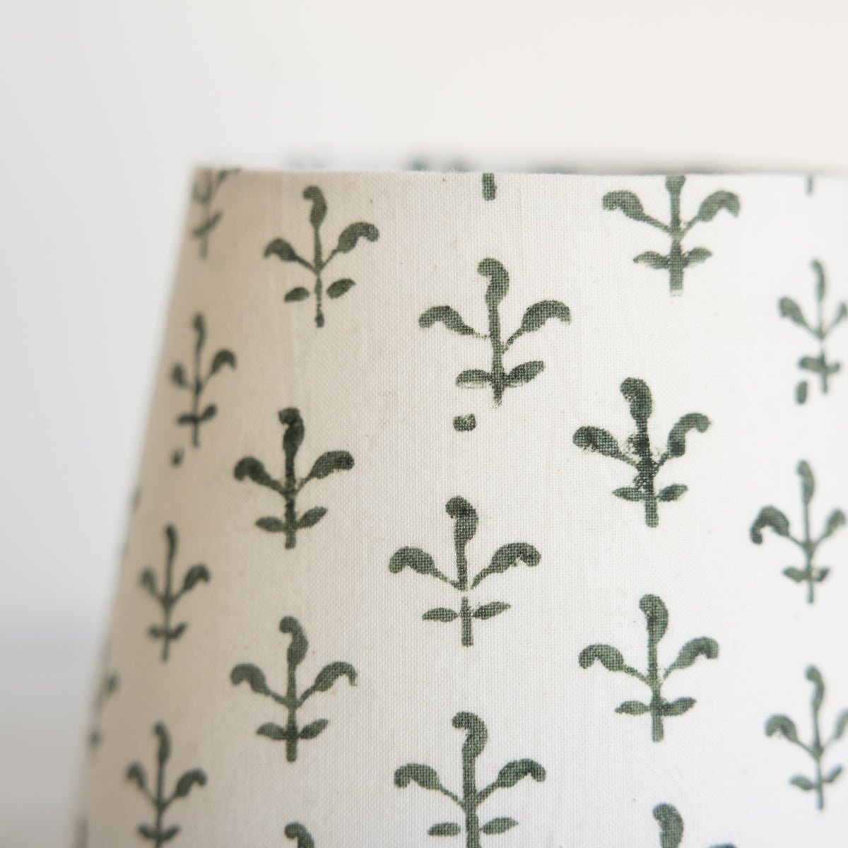 Petite Block Print Lampshade | Fleur Olive - elsie green - decor