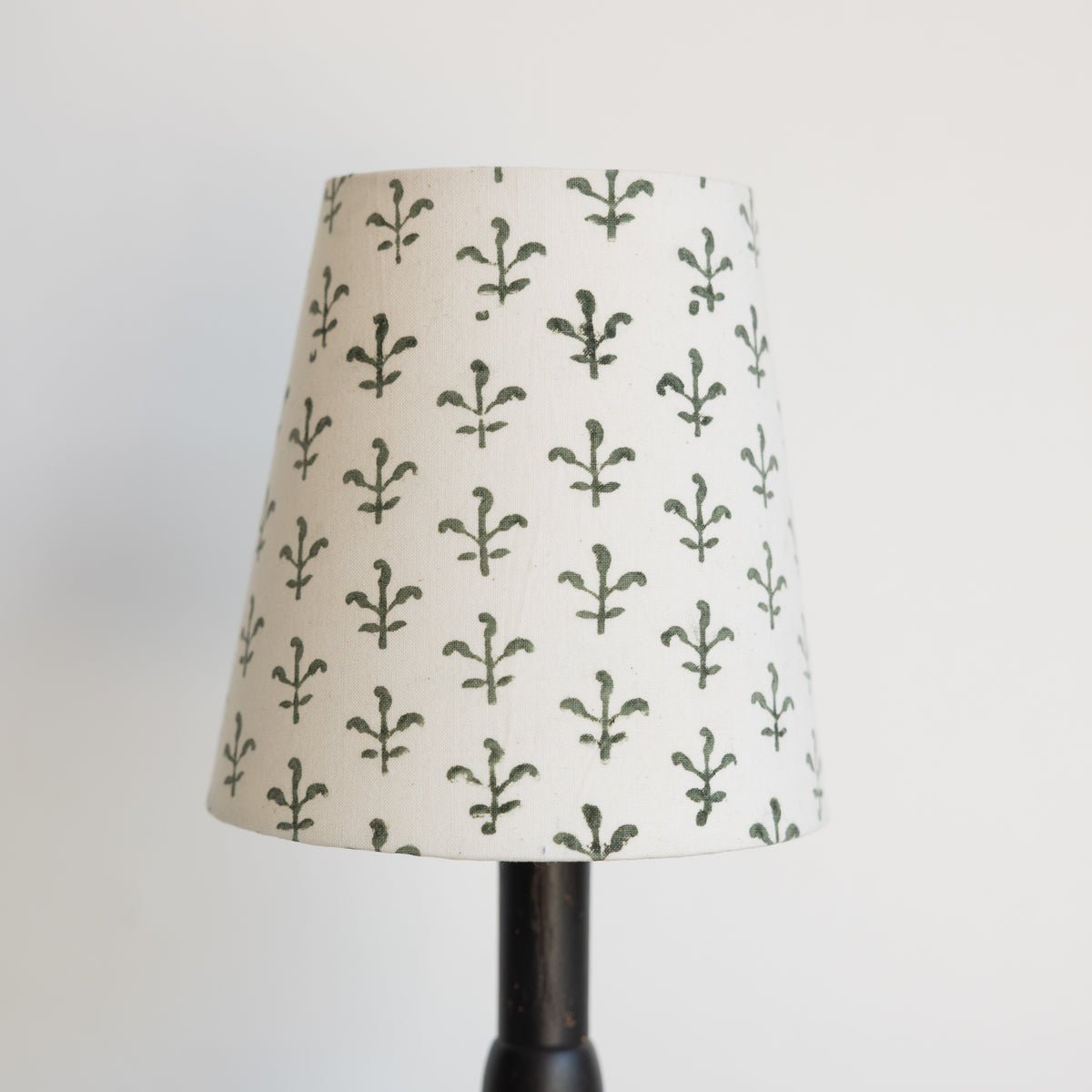 Petite Block Print Lampshade | Fleur Olive - elsie green - decor
