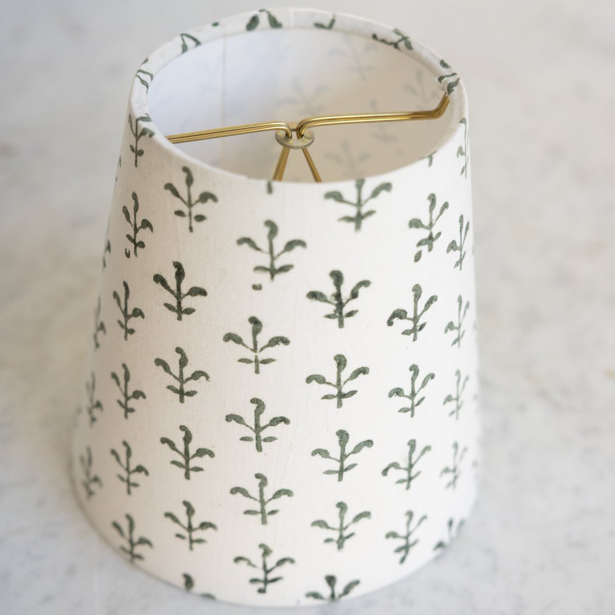 Petite Block Print Lampshade | Fleur Olive - elsie green - decor