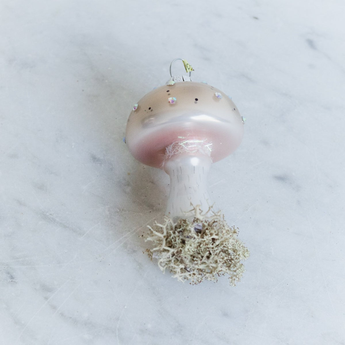 Petite Blown Glass Mushroom Ornament - elsie green - decor