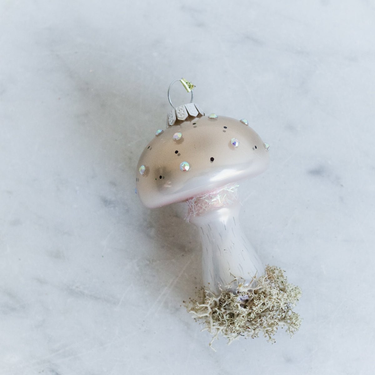 Petite Blown Glass Mushroom Ornament - elsie green - decor