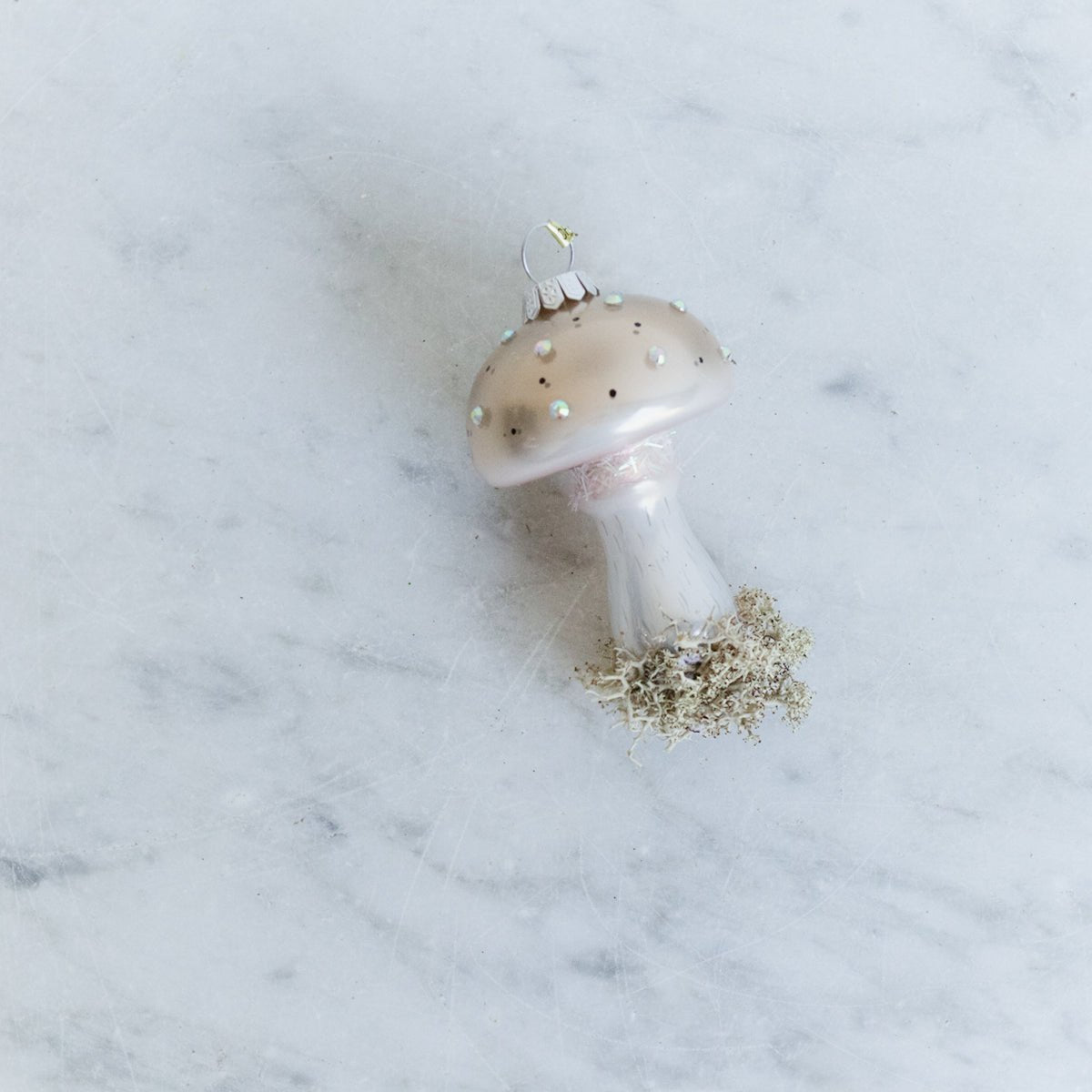 Petite Blown Glass Mushroom Ornament - elsie green - decor