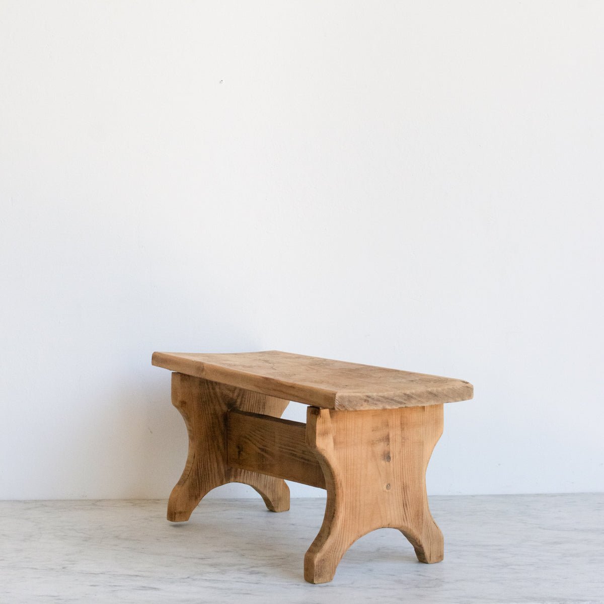 Petite Carved Wood Stool - elsie green - Furniture