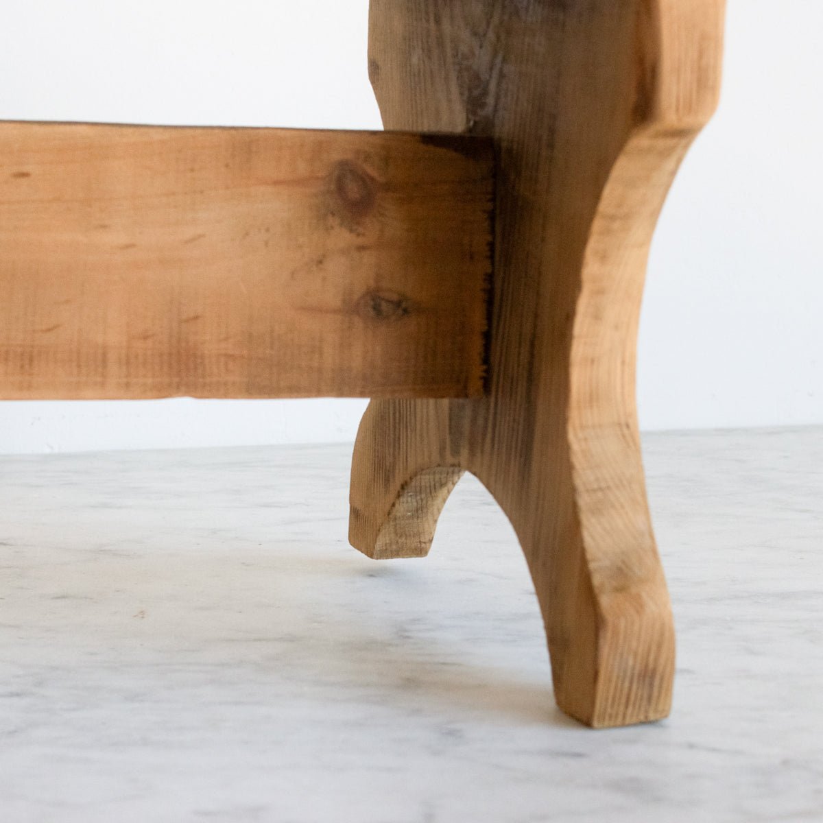 Petite Carved Wood Stool - elsie green - Furniture