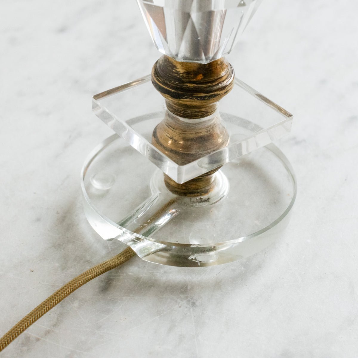 Petite Crystal Lamp with Brass Accents - elsie green - decor