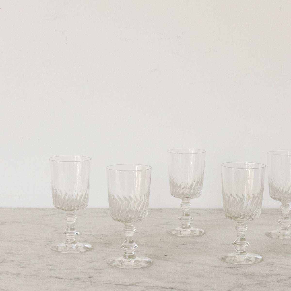 Petite Cut Glass Wine Glass Set of 8 - elsie green - the french kitchen