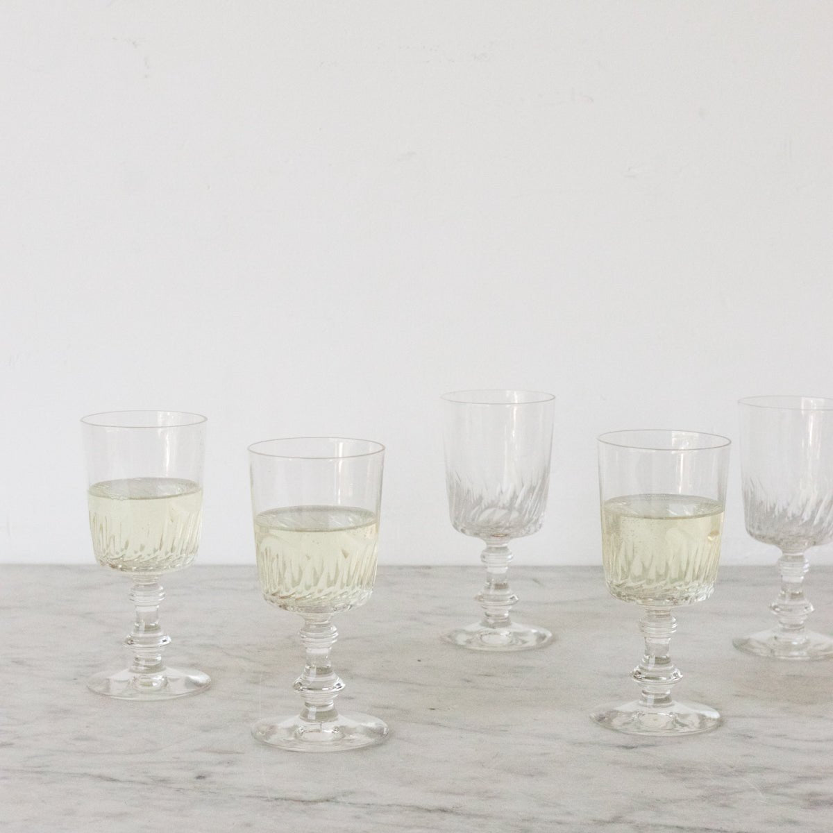 Petite Cut Glass Wine Glass Set of 8 - elsie green - the french kitchen