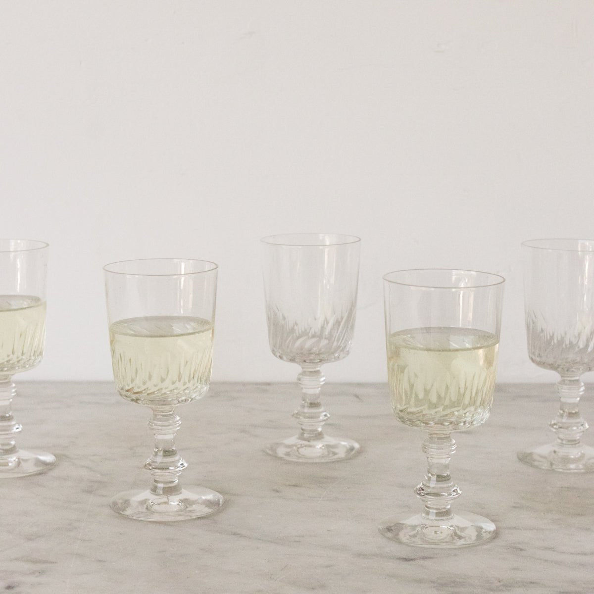 Petite Cut Glass Wine Glass Set of 8 - elsie green - the french kitchen