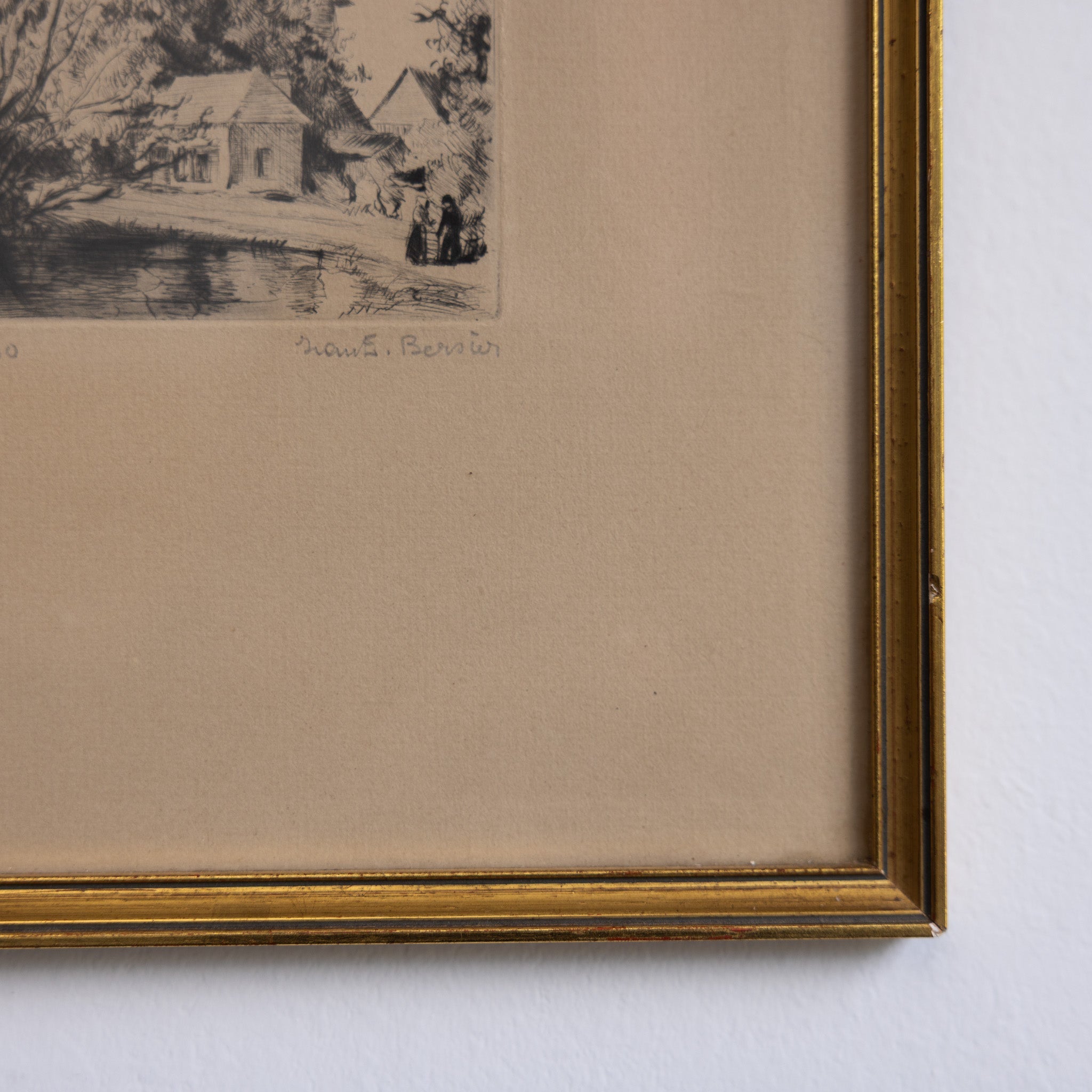 Petite Etching with Chapel | Bersier - elsie green - art