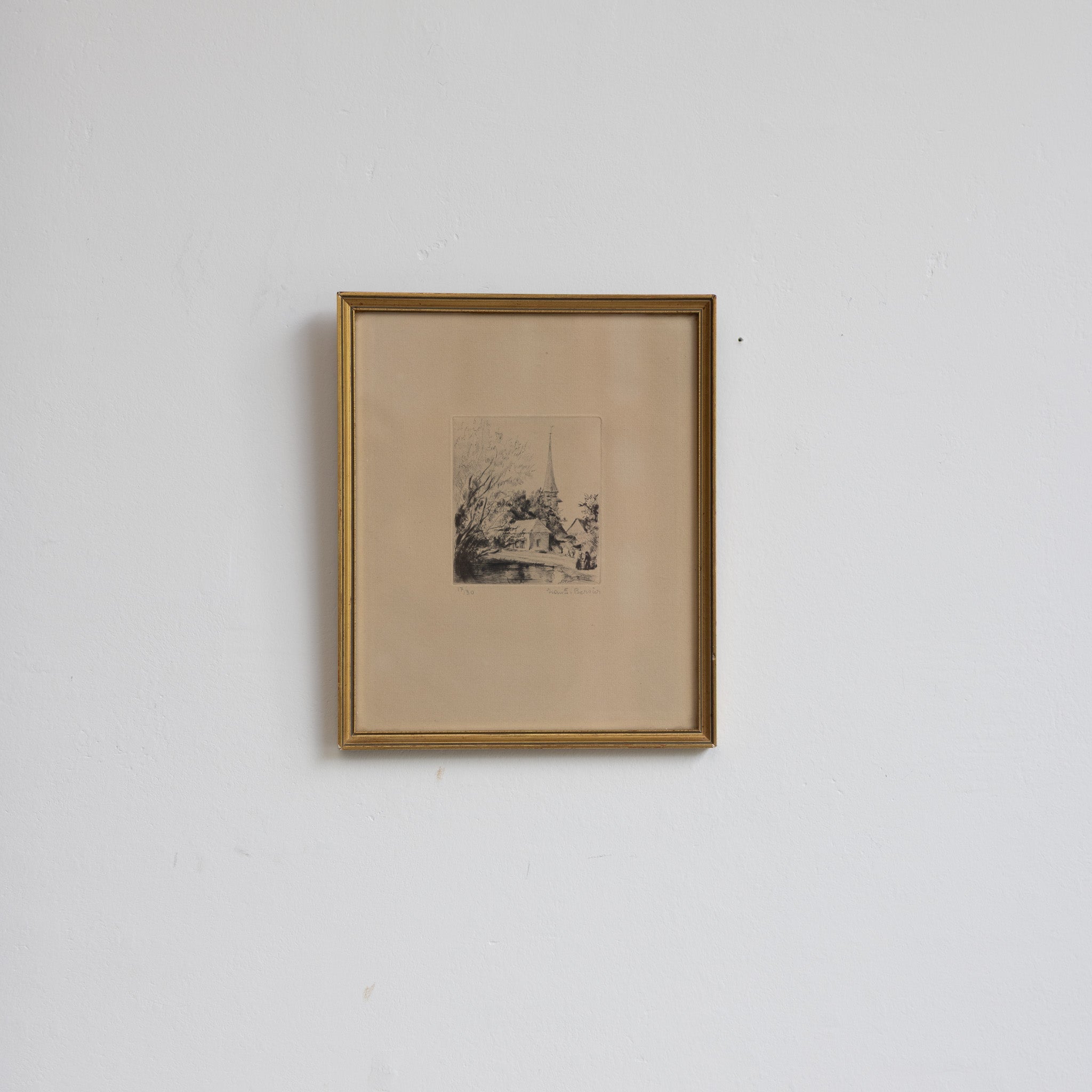 Petite Etching with Chapel | Bersier - elsie green - art