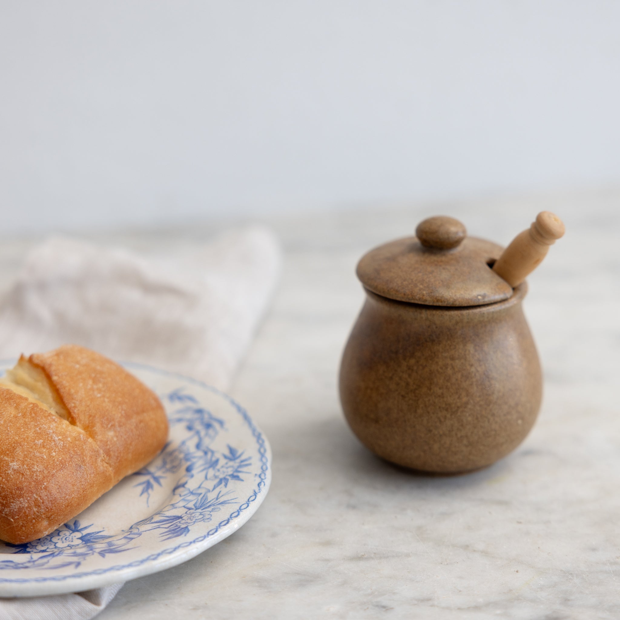 Petite Mustard Pot with Mustard Spoon - elsie green - the french kitchen