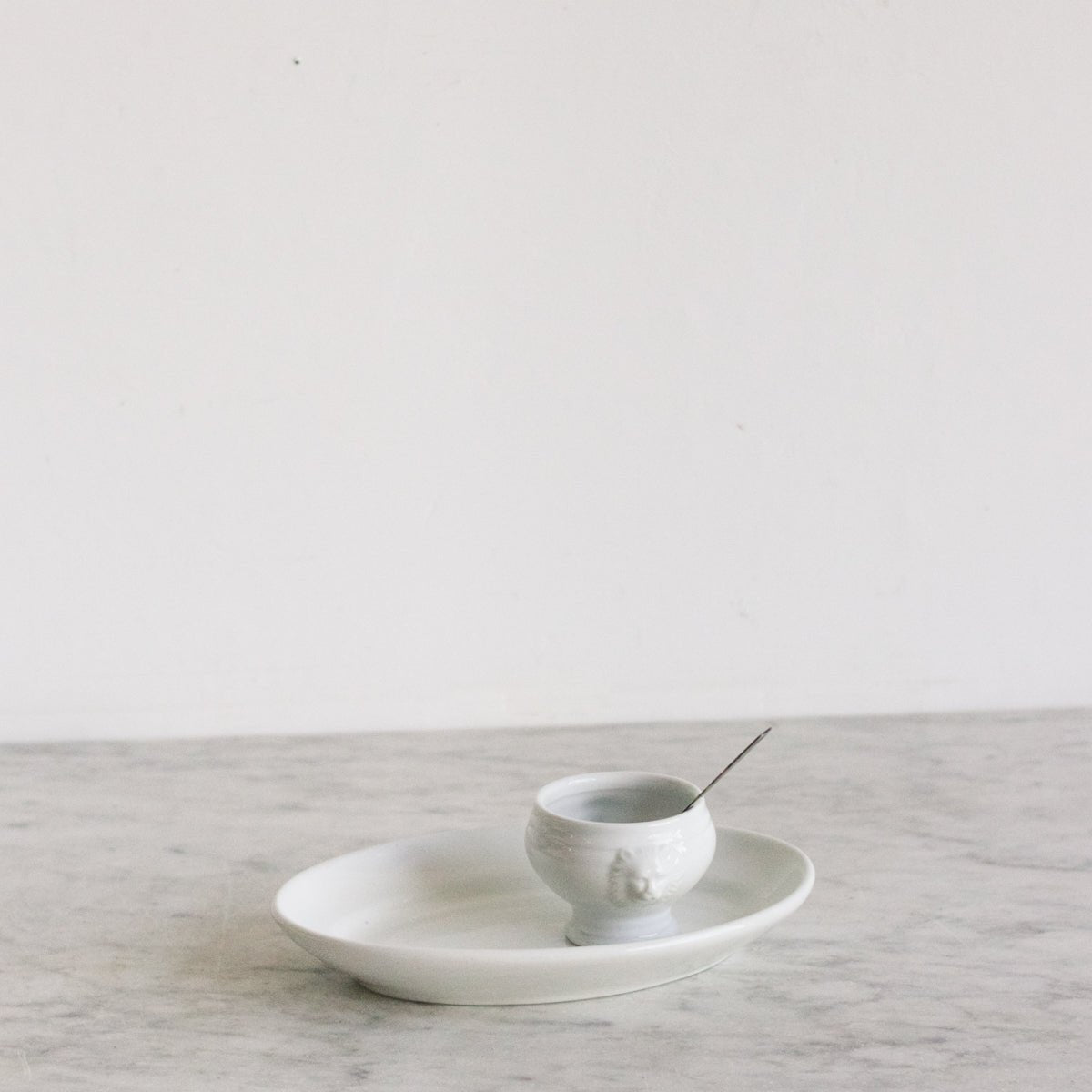 Petite Oval Tray with Lion Bowl & Silver Spoon - elsie green - The French Kitchen