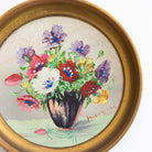 Petite Round Floral Still Life Oil Painting - elsie green - art