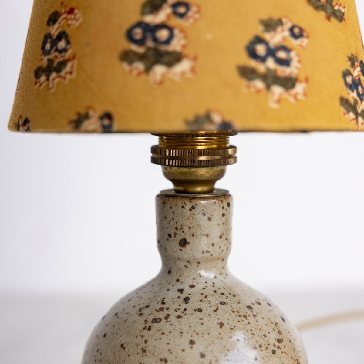 Petite Sandstone Lamp with Block Print Shade - elsie green - decor