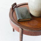 Petite Side Table with Leather Top - elsie green - furniture