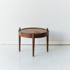 Petite Side Table with Leather Top - elsie green - furniture