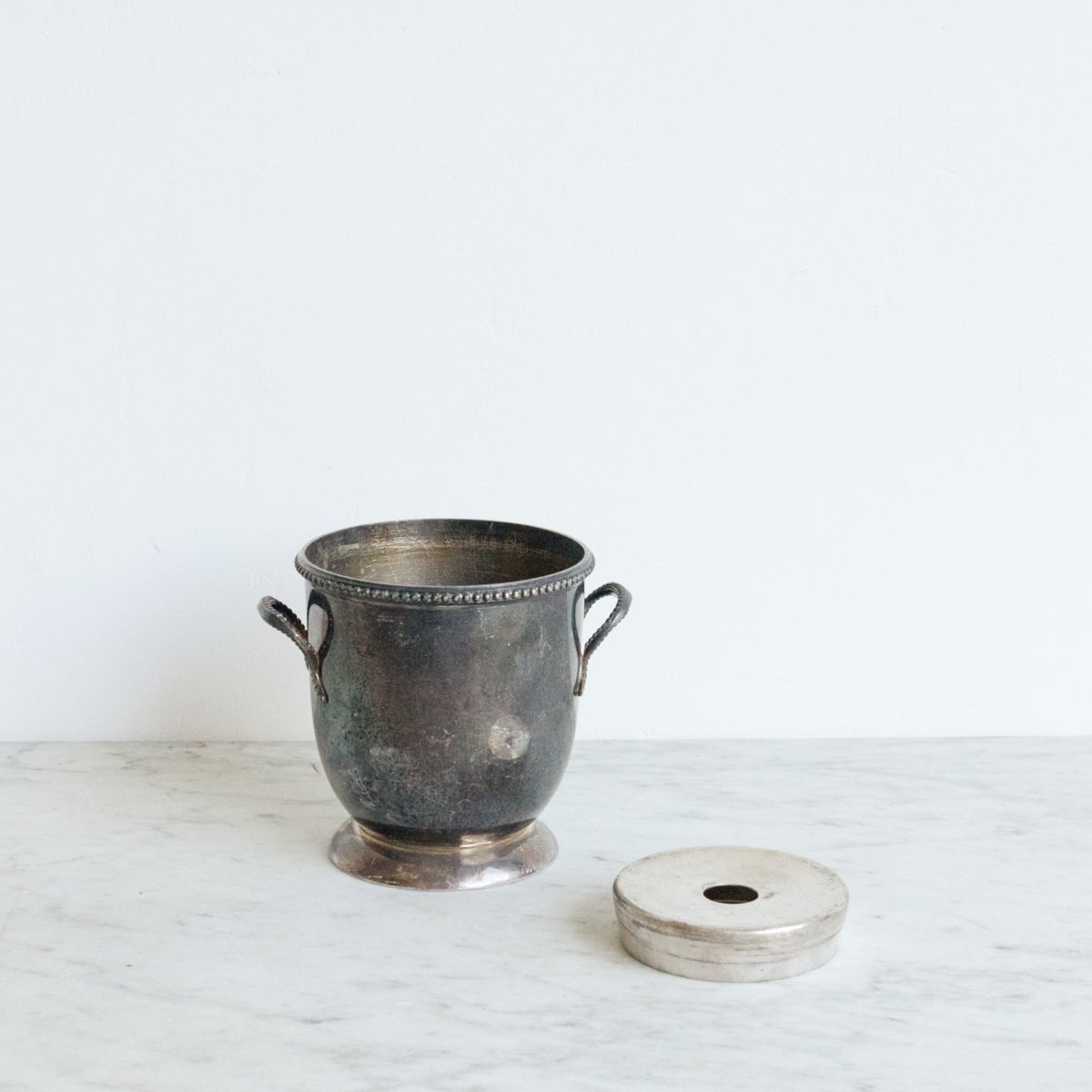 Petite Silver Ice Bucket With Pair of Flutes - elsie green - the french kitchen