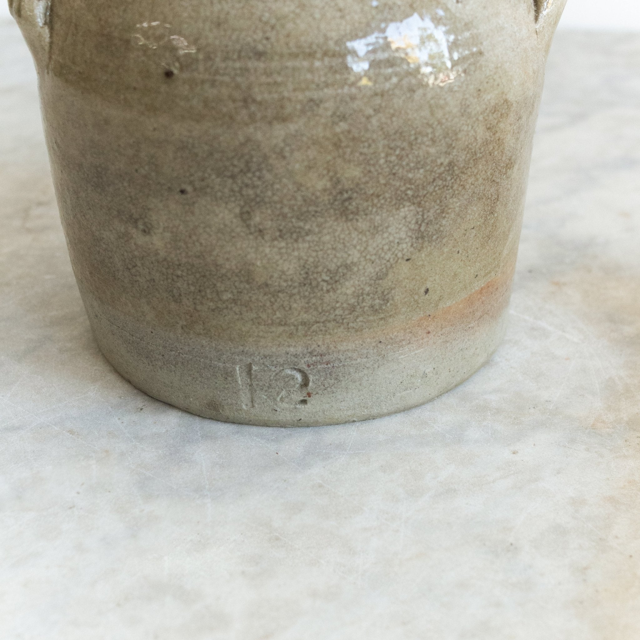 Petite Stamped Crock With Wood Olive Spoon - elsie green - The French Kitchen