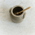 Petite Stamped Crock With Wood Olive Spoon - elsie green - The French Kitchen
