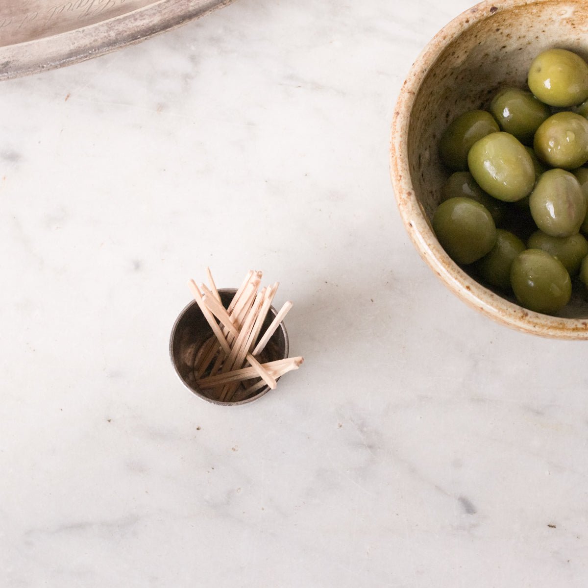 Petite Stoneware Bowl with Christofle Match Caddy - elsie green - French Kitchen