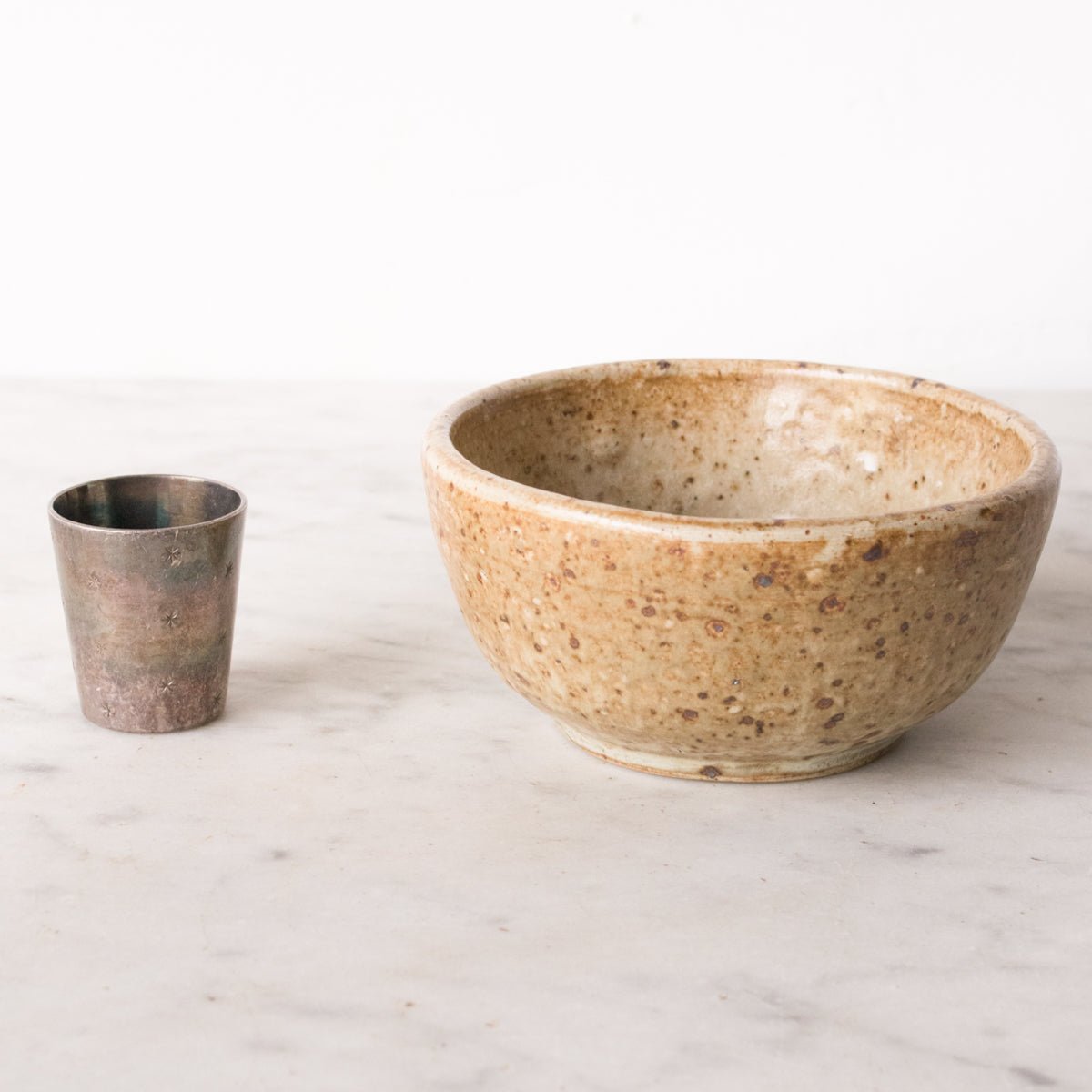 Petite Stoneware Bowl with Christofle Match Caddy - elsie green - French Kitchen