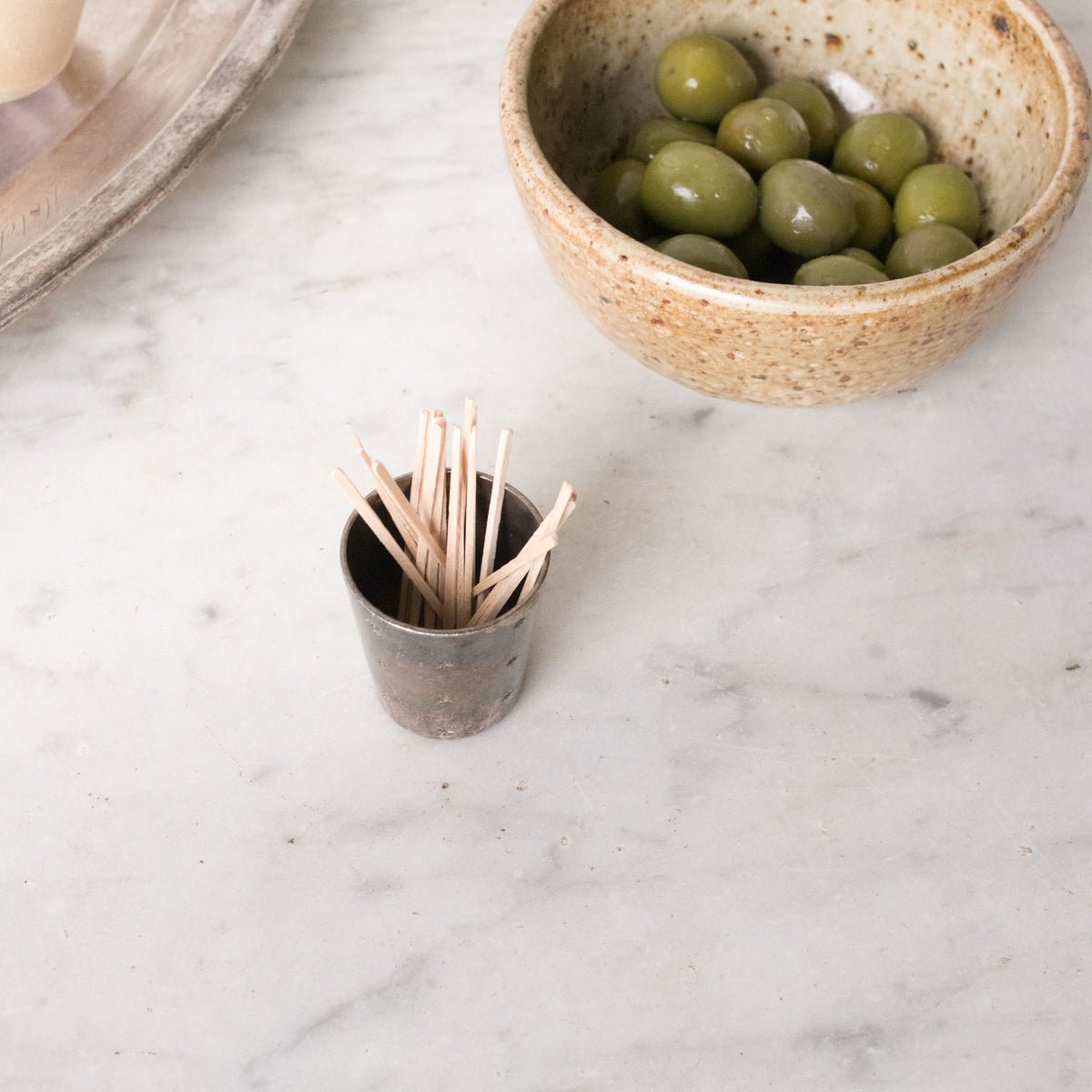 Petite Stoneware Bowl with Christofle Match Caddy - elsie green - French Kitchen