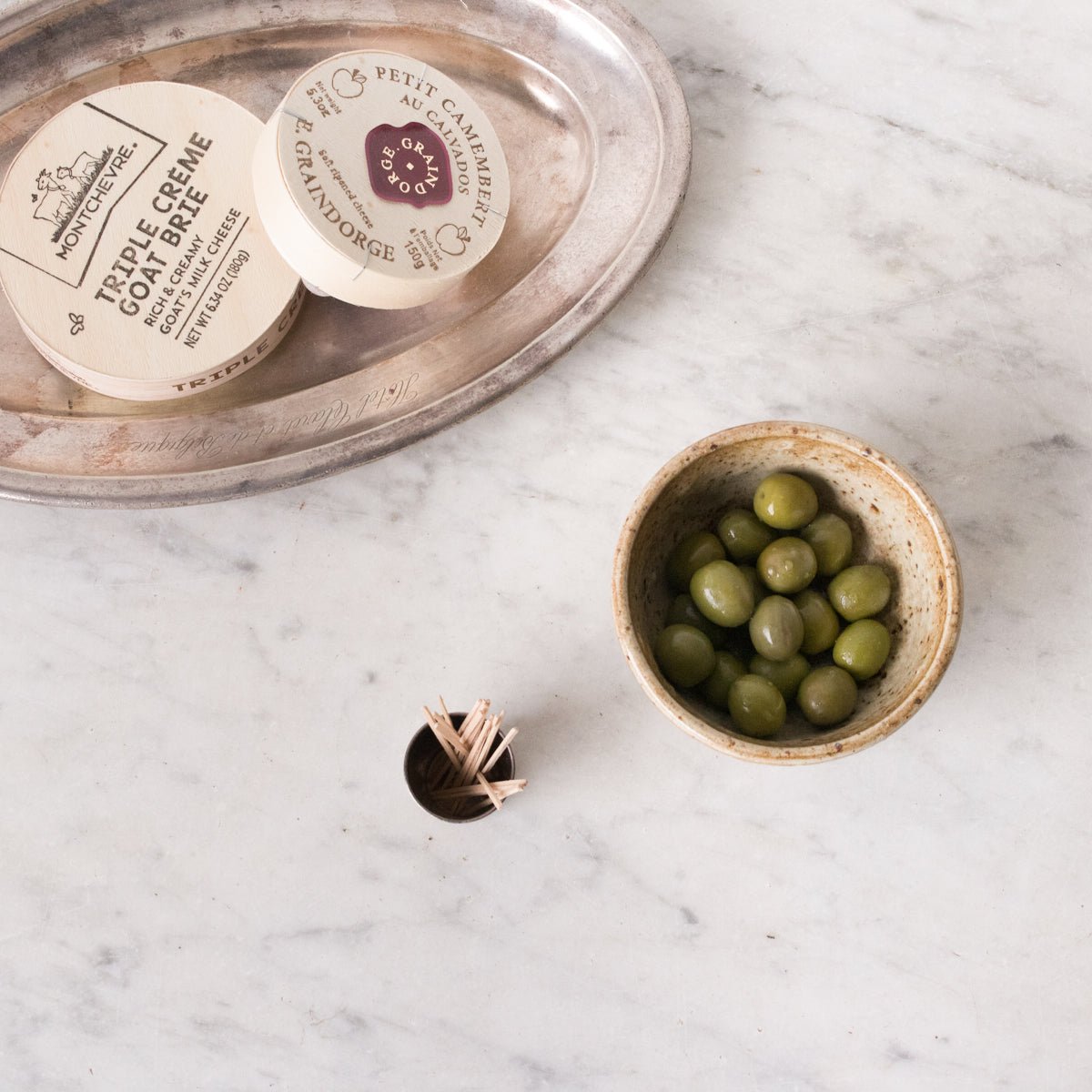Petite Stoneware Bowl with Christofle Match Caddy - elsie green - French Kitchen