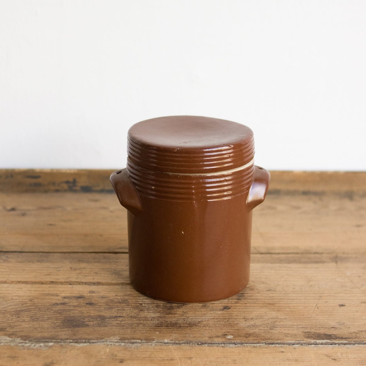 Petite Stoneware Crock With Lid | Brown - elsie green - The French Kitchen