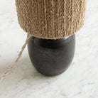 Petite Stoneware Lamp with Hemp Shade - elsie green - decor