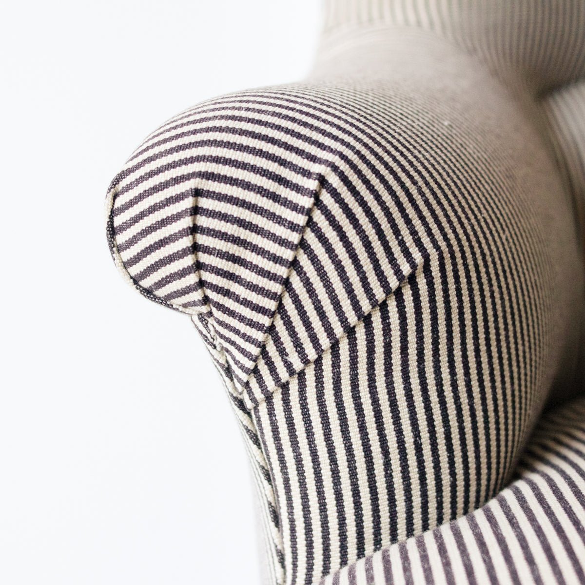 Petite Upholstered Pinafore Striped Chair - elsie green - furniture