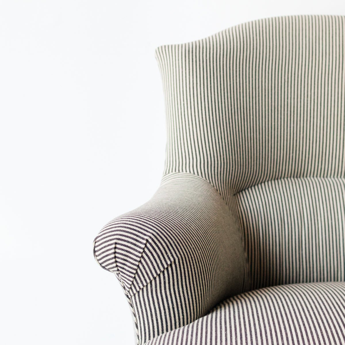 Petite Upholstered Pinafore Striped Chair - elsie green - furniture