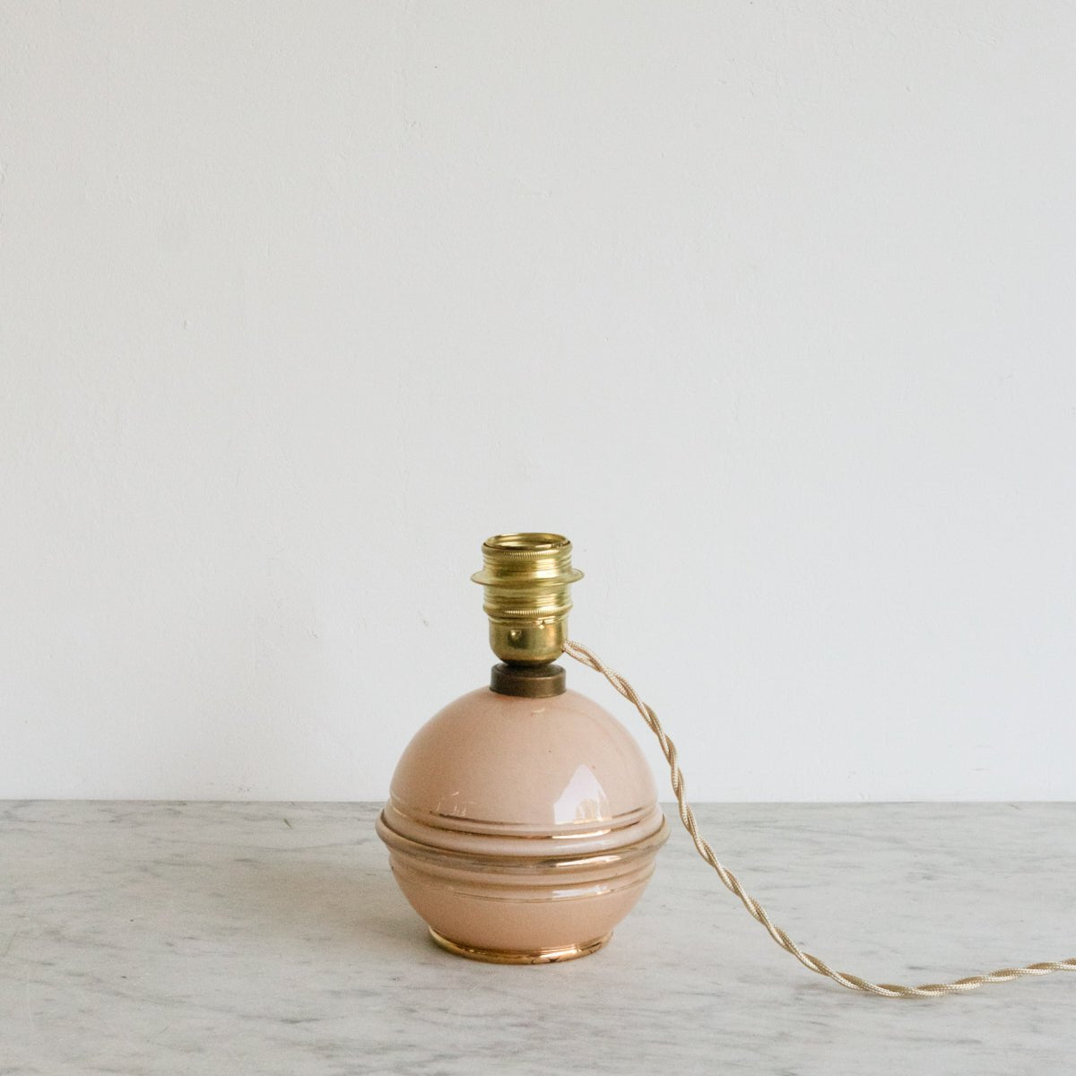 Pink Glass Lamp with Woven Shade - elsie green - decor