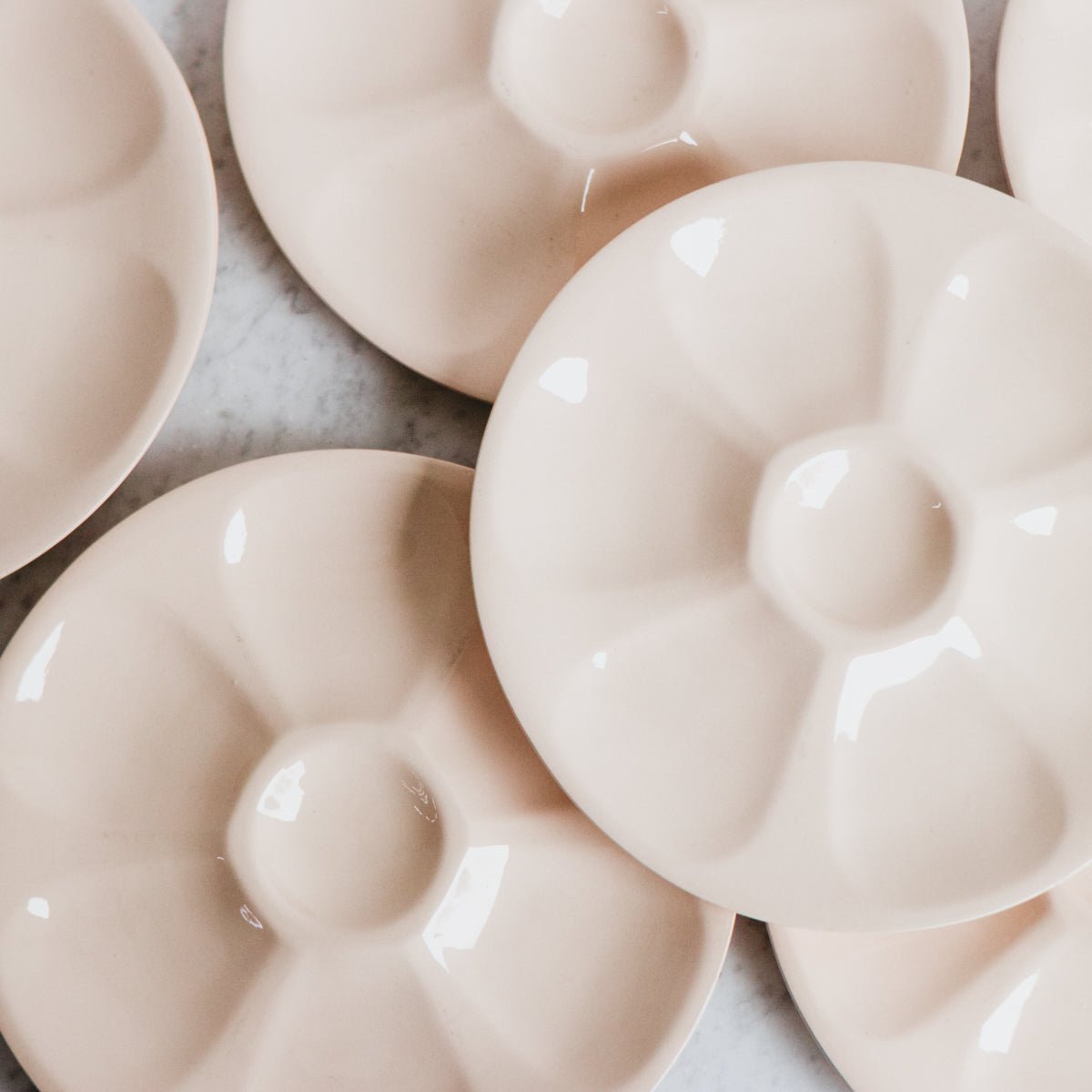 Pink Ironstone Oyster Plate Set of 4 - elsie green - The French Kitchen