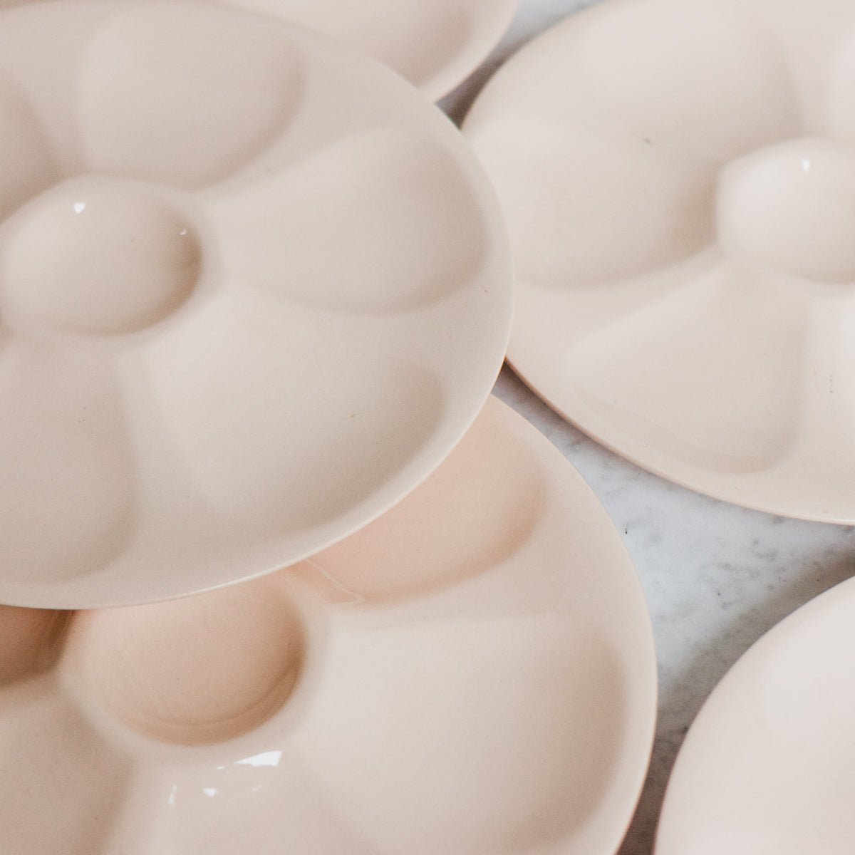 Pink Ironstone Oyster Plate Set of 4 - elsie green - The French Kitchen