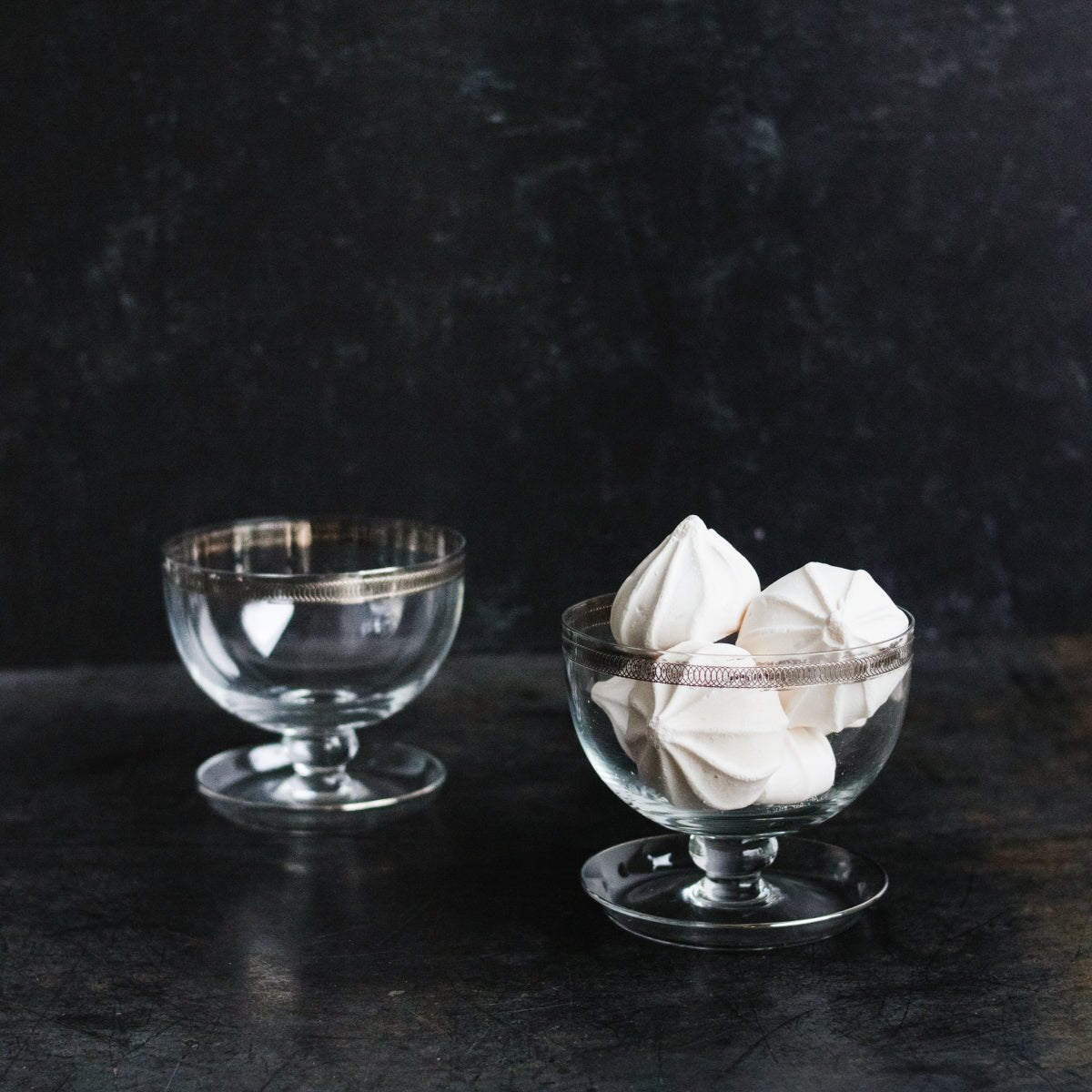 Platiunum Rim Dessert Coupe Set of 7 - elsie green - the french kitchen